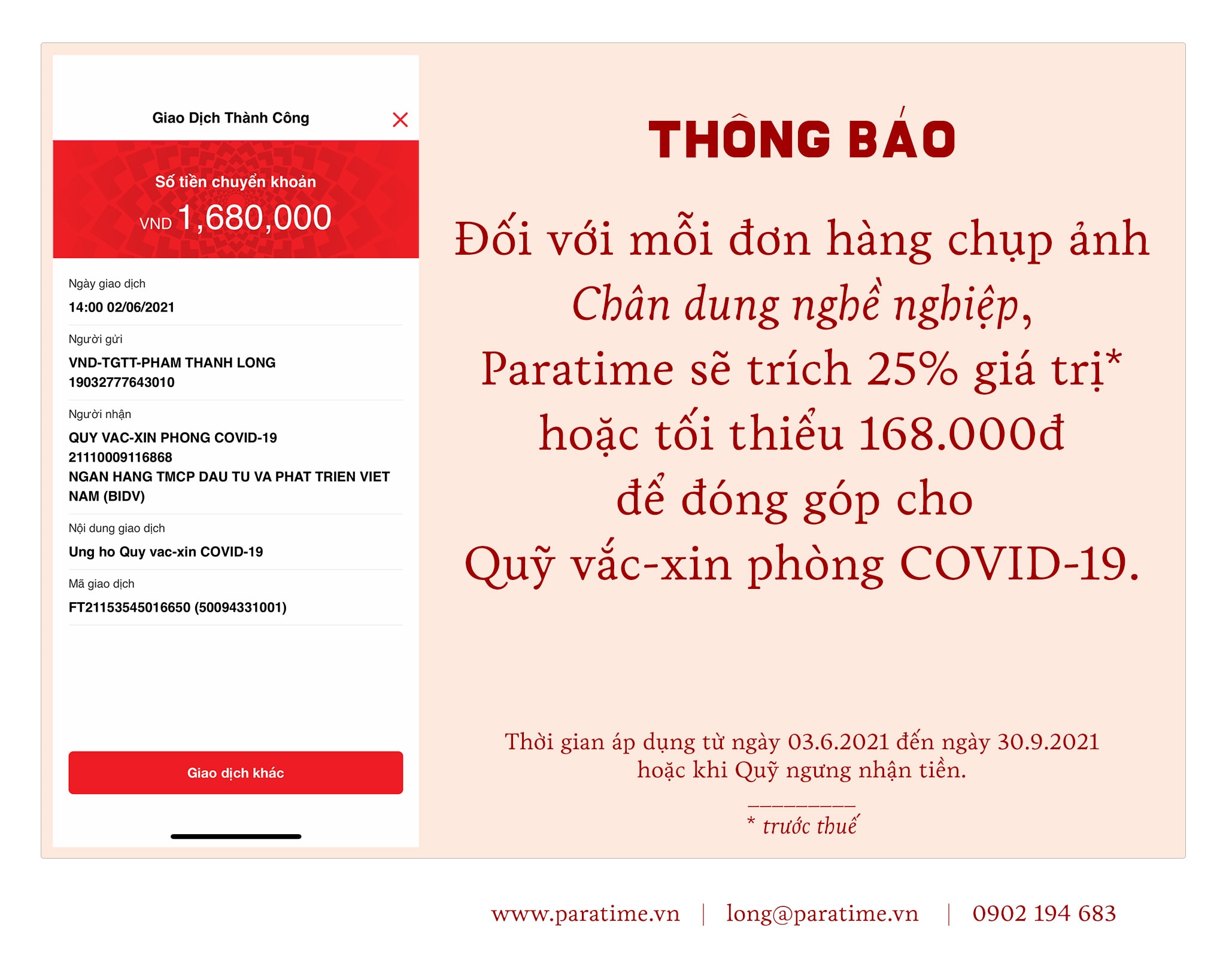 Ủng hộ Quỹ vắc-xin phòng COVID-19